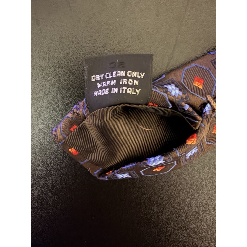 NWT Ermenegildo Zegna Geometric Foulard Pattern Silk Tie Made In Italy 3.5" - Picture 5 of 6